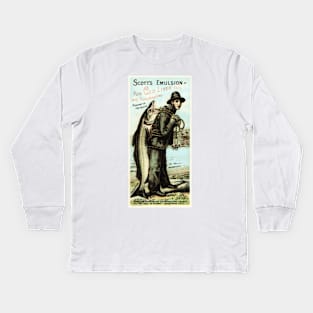 Scott's Emulsion Pure Cod Liver Oil Food Supplement Vintage Advertising Poster Kids Long Sleeve T-Shirt